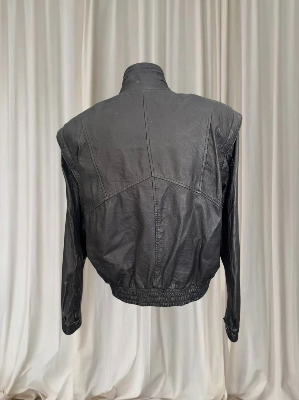 Vintage 80s Leather Bomber Jacket - Authentic Made In Mexico Retro Style - Image 6