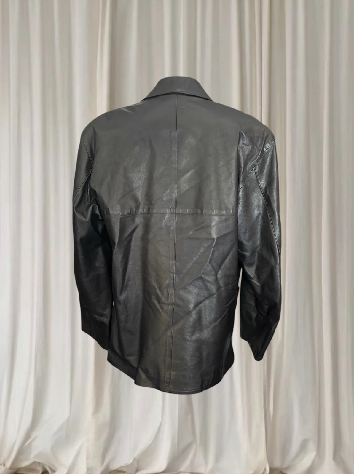 John Palermo Leather Blazer Jacket - Vintage Classic Black Men's Coat - Image 5
