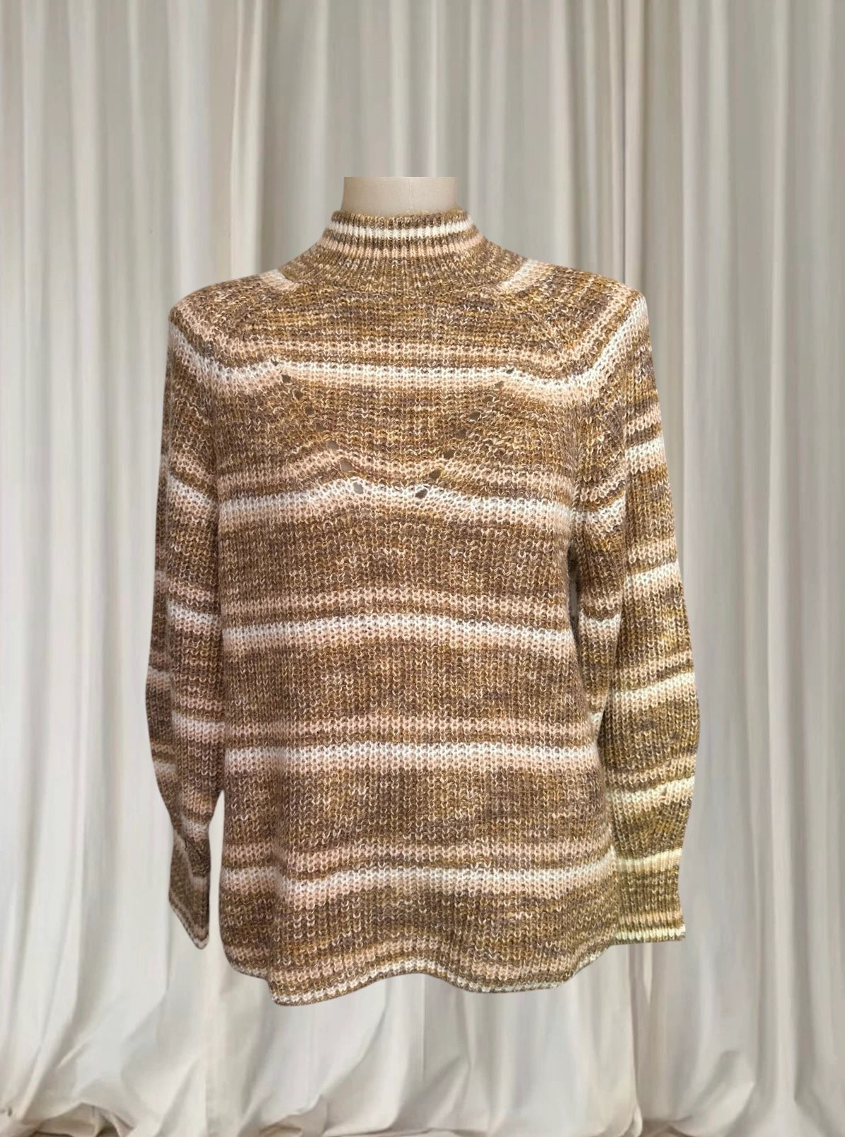 Tigerlily Olympia Coco Sweater - Striped Mock Neck Knit - Image 1