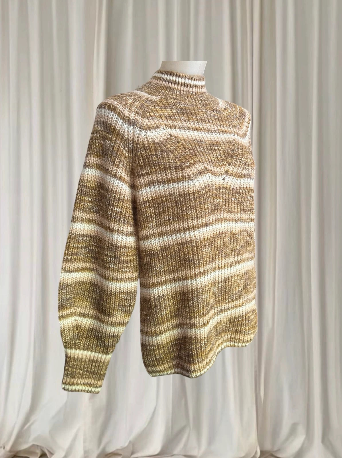 Tigerlily Olympia Coco Sweater - Striped Mock Neck Knit - Image 2