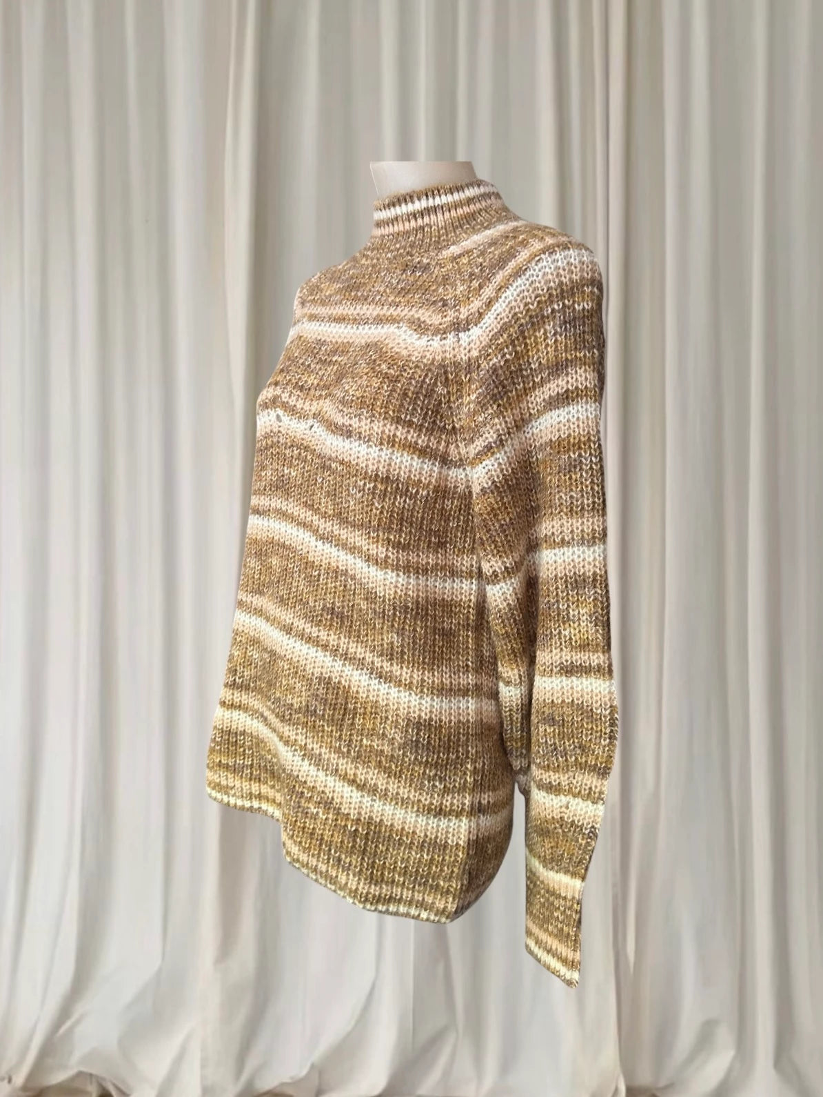 Tigerlily Olympia Coco Sweater - Striped Mock Neck Knit - Image 3