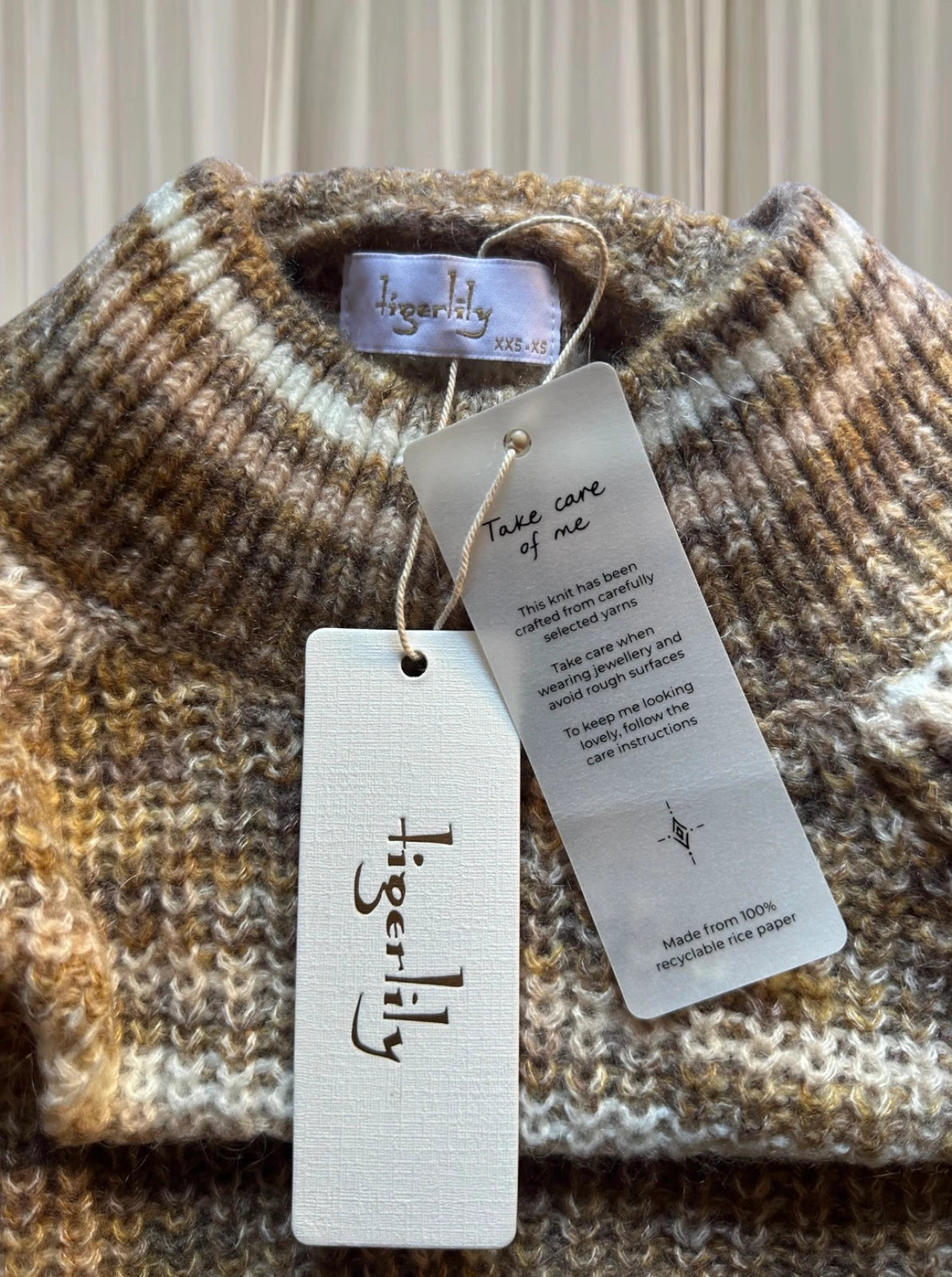 Tigerlily Olympia Coco Sweater - Striped Mock Neck Knit - Image 5