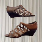 Zensu Brown Cutout Strappy Wedge Sandals - Size 11 - Image 2