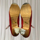 Vintage Collection Flamenco Dance Heels - Authentic Spanish Flamenco Textured Red - Image 7