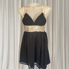 Ice Black And Gold Sequin Embellished Sleeveless Mini Dress - New With Tags - Image 1