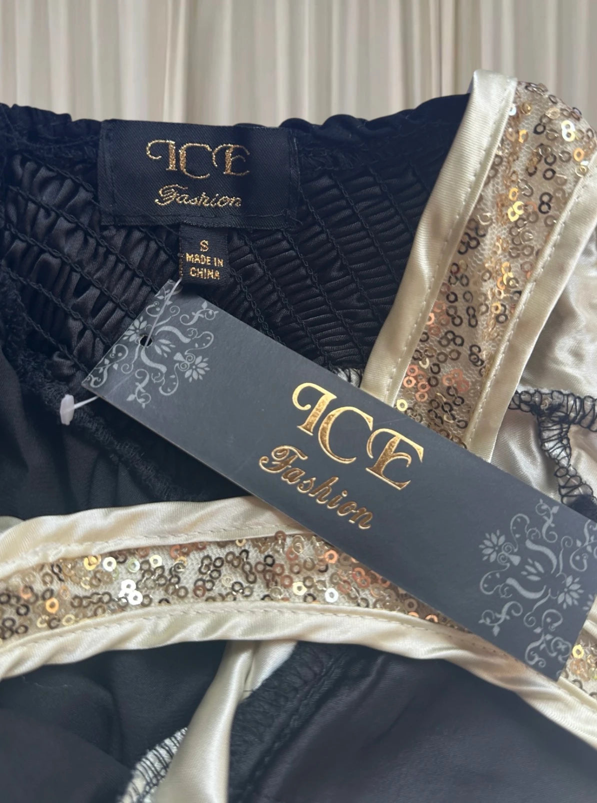 Ice Black And Gold Sequin Embellished Sleeveless Mini Dress - New With Tags - Image 5