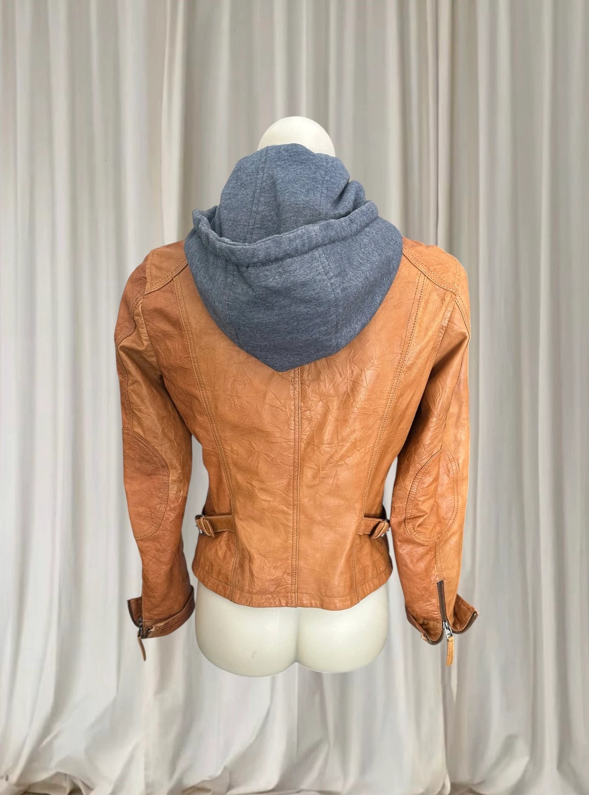 Vintage Mood By Derimod Double Layered Leather Women's Tan Leather Jacket  - Image 6