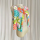 Sleeveless Bolero Shrug - Mediterranean Floral Tie-Front - Image 3