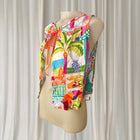 Sleeveless Bolero Shrug - Mediterranean Floral Tie-Front - Image 4