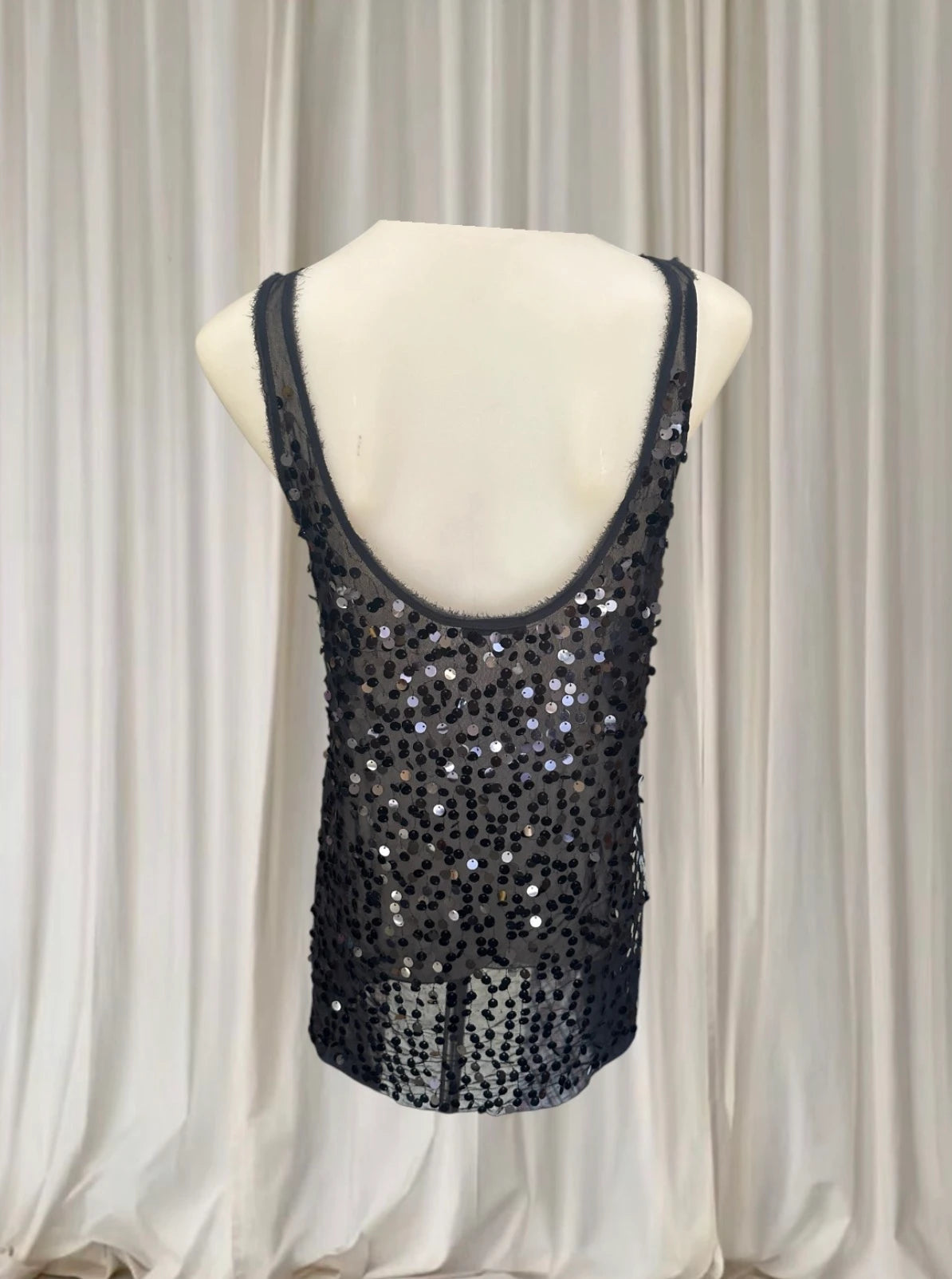 By Malene Birger Sequin Tank Top - Elegant Black Embellished Evening Wear - Image 5