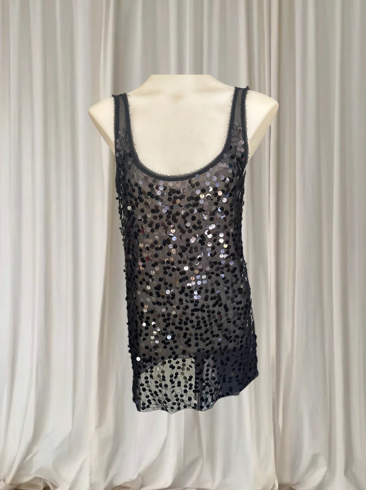 By Malene Birger Sequin Tank Top - Elegant Black Embellished Evening Wear - Image 2