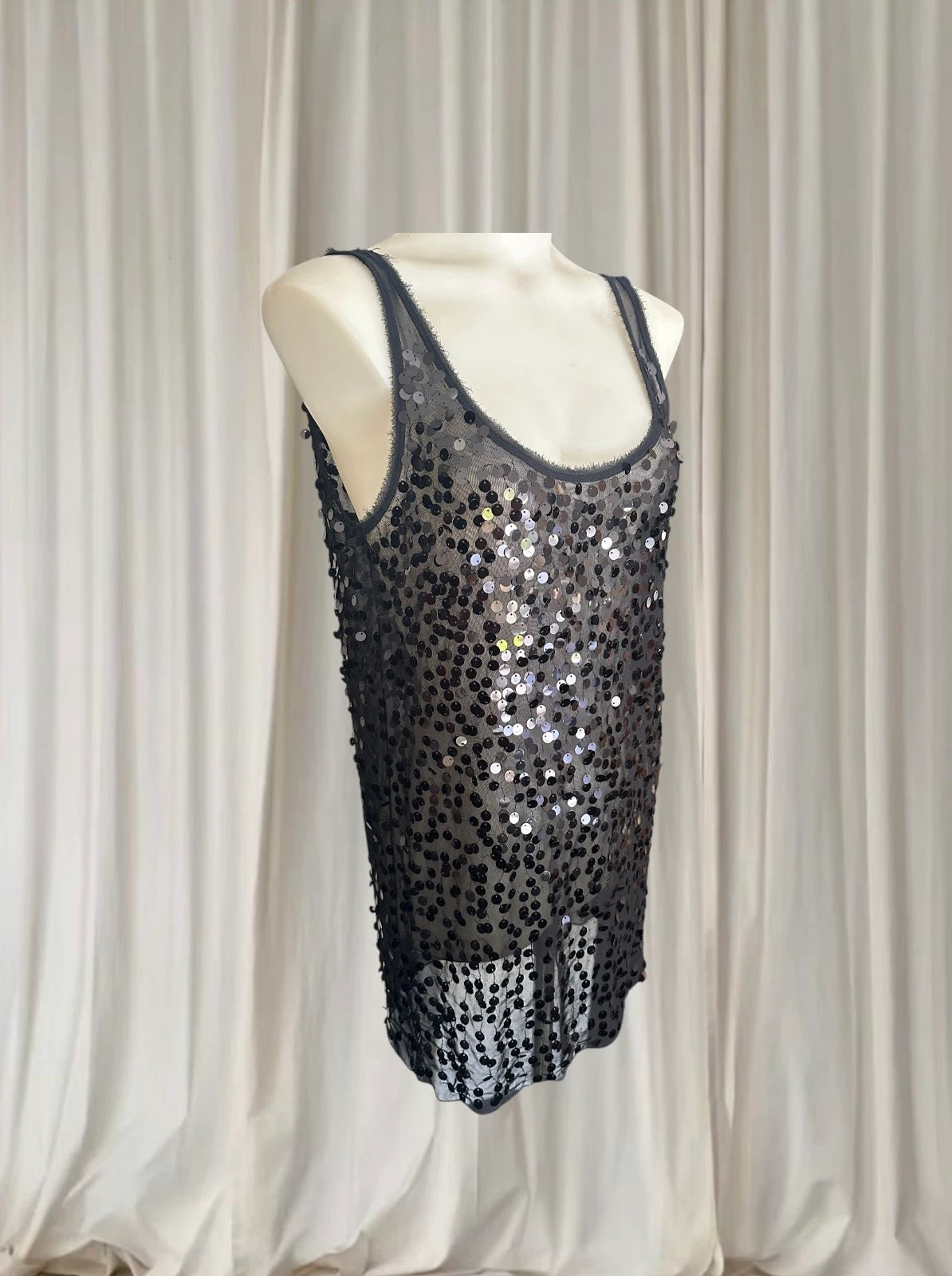 By Malene Birger Sequin Tank Top - Elegant Black Embellished Evening Wear - Image 4