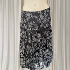 Millers Floral Embroidered Midi Skirt - Elegant Black And White Ribbon Detail - Image 1
