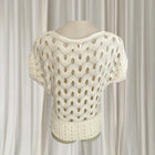 Teasel Cream Open Knit Wave Pattern Short Sleeve Sweater - Size 8 - Image 5
