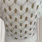 Teasel Cream Open Knit Wave Pattern Short Sleeve Sweater - Size 8 - Image 7