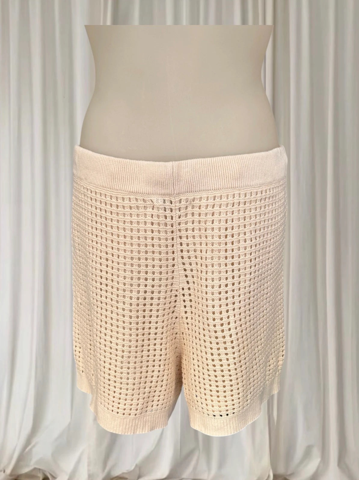 Seafolly Crochet Knit Shorts - Breathable Beige Beachwear - Image 4