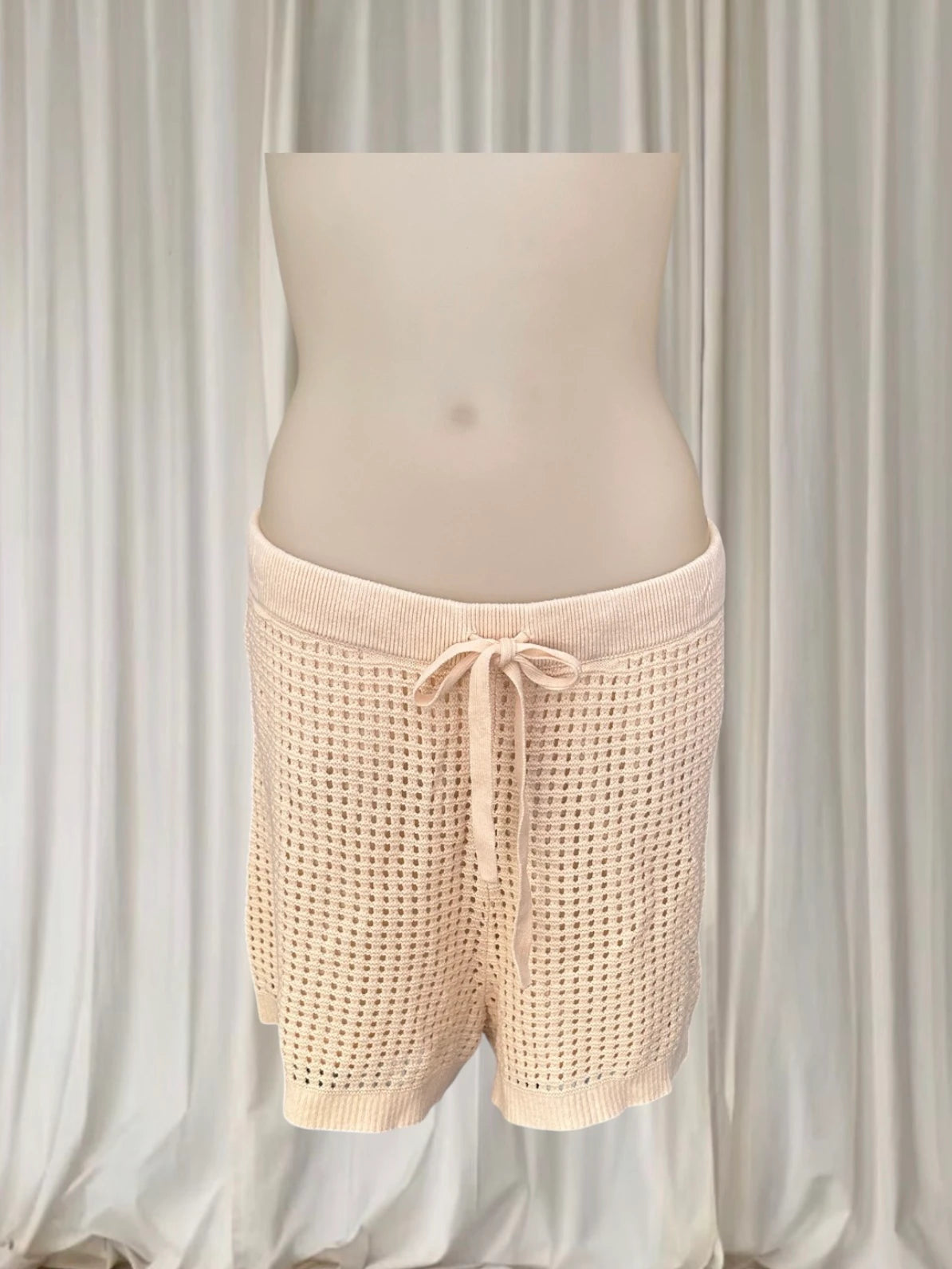 Seafolly Crochet Knit Shorts - Breathable Beige Beachwear - Image 2
