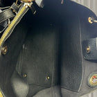 Andrew Marc Black Pebbled Faux Leather Handbag With Wooden Handles - Image 6