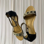 Auyi Rhinestone Ankle Strap Sandals - Elegant Black Evening Heels - Image 4