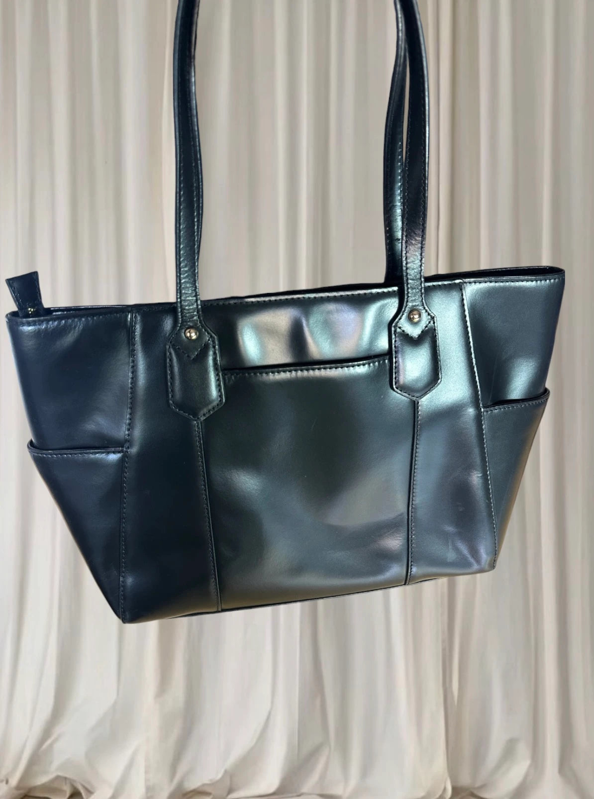 Joan Collins Faux Leather Tote Bag - Classic Everyday Handbag - Image 3
