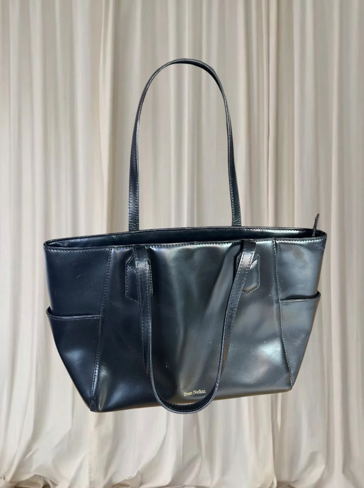 Joan Collins Faux Leather Tote Bag - Classic Everyday Handbag - Image 1