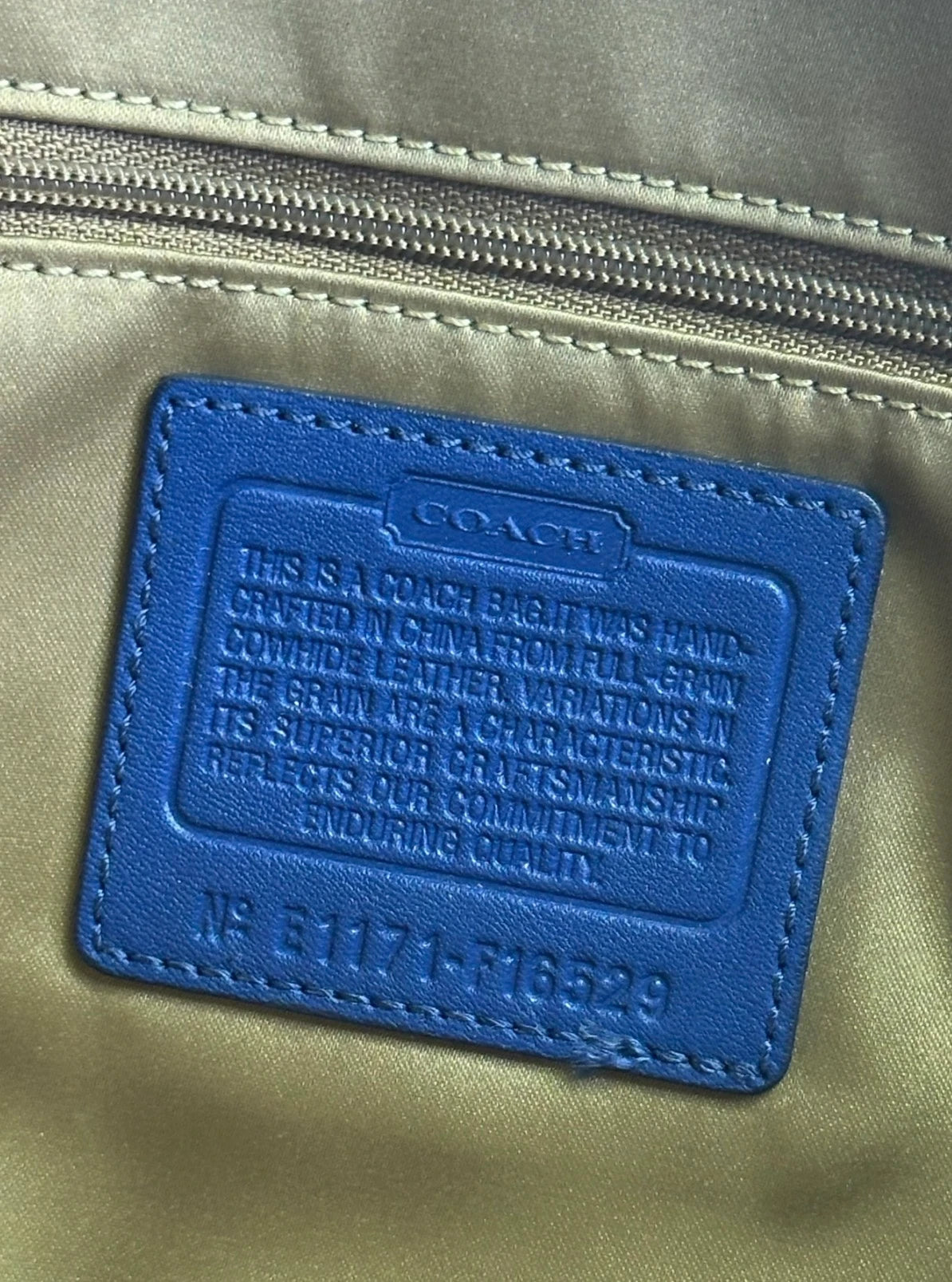 Coach Penelope Leather Satchel Bag - Vibrant Blue Turnlock Design - Image 5