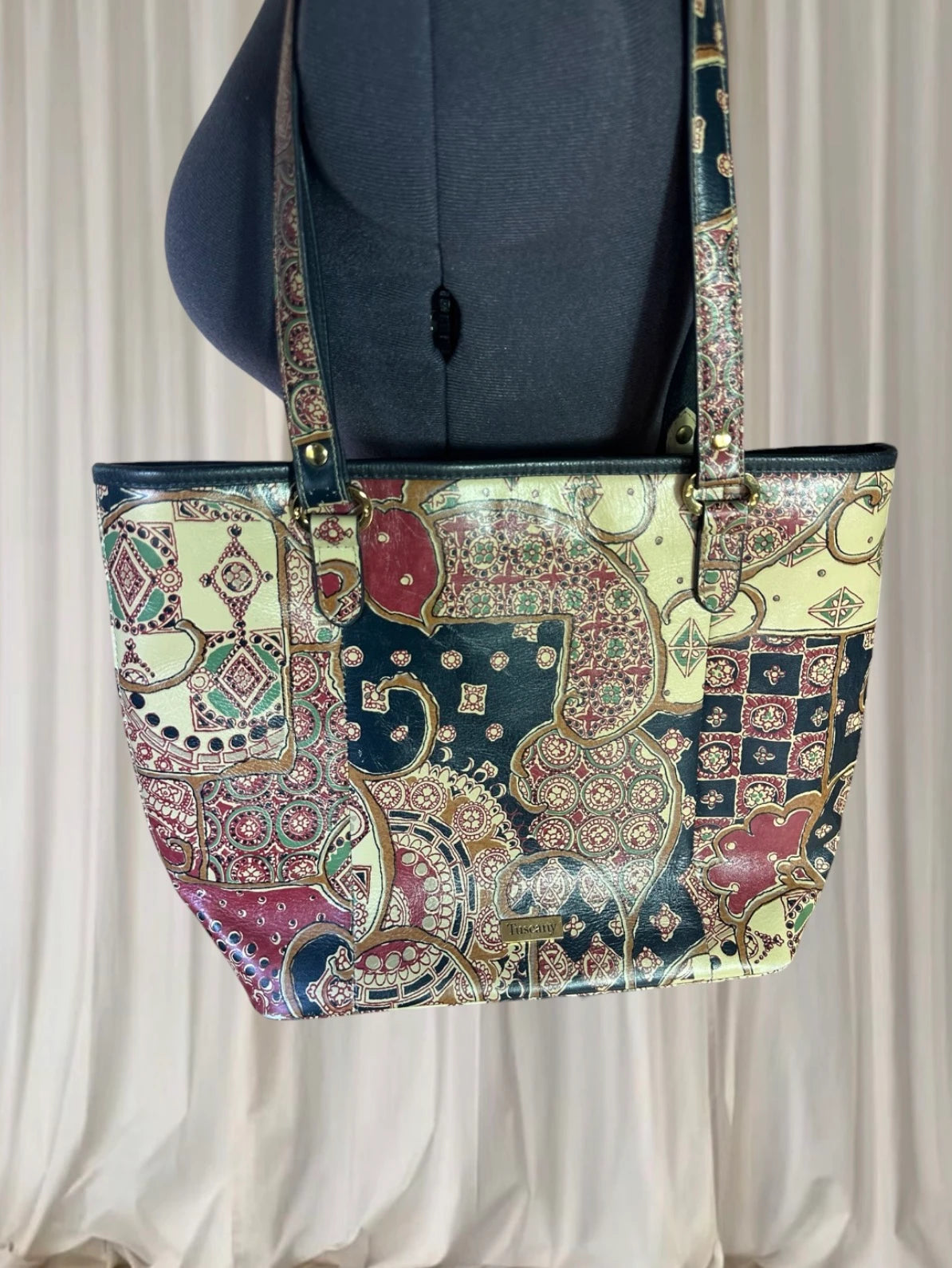 Brahmin Melbourne Collection Tote Bag - Intricate Paisley Print Leather - Image 1