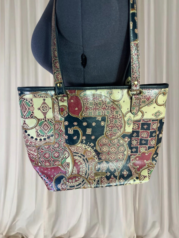 Brahmin Melbourne Collection Tote Bag - Intricate Paisley Print Leather - Image 1