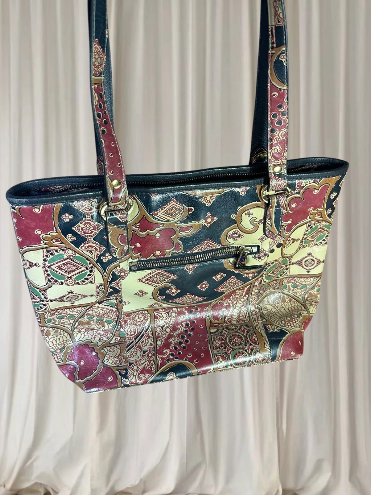 Brahmin Melbourne Collection Tote Bag - Intricate Paisley Print Leather - Image 2
