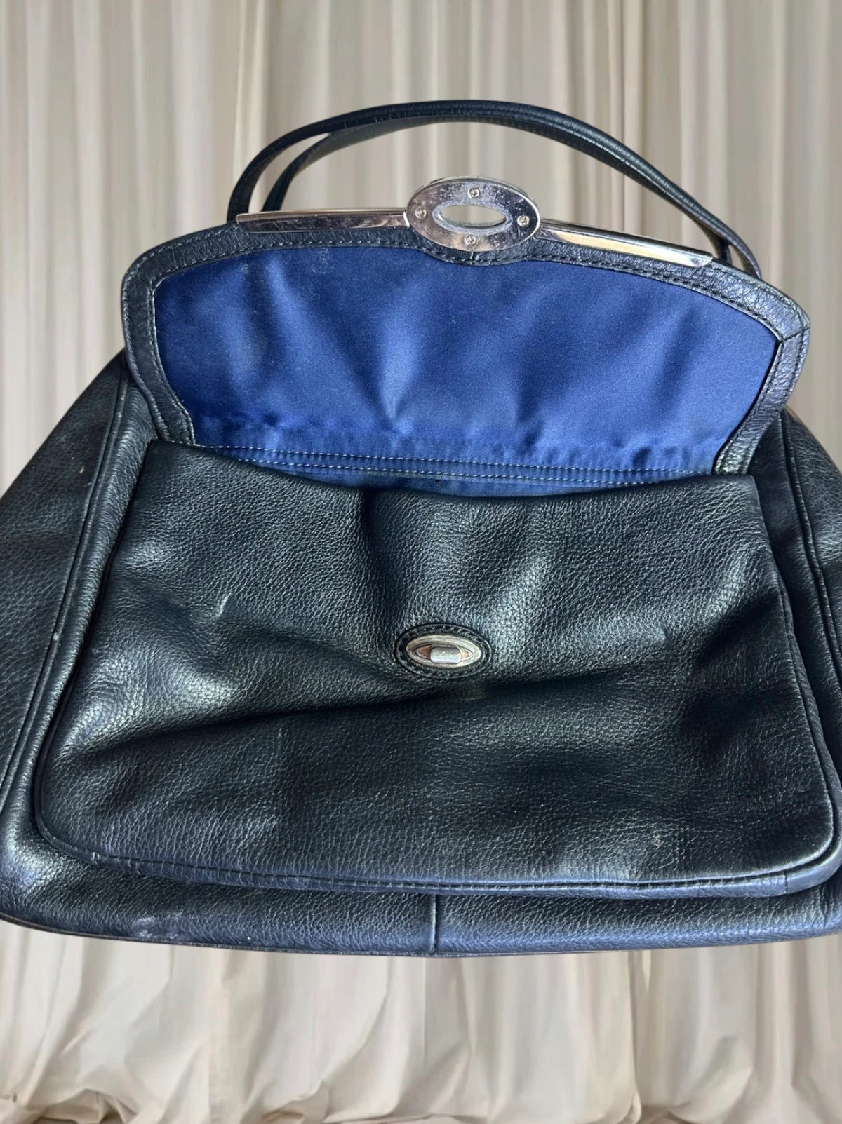 Coach Madison Madeline EW Satchel - Premium Black Leather Turnlock Shoulder Bag - Image 4