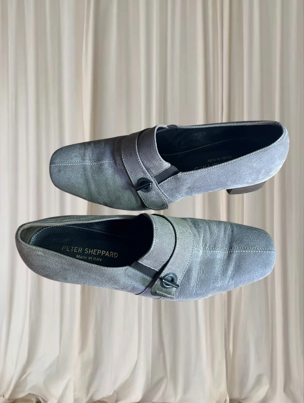 Peter Sheppard Women's Suede Loafers - Elegant Italian Low Heel Comfort - Image 1