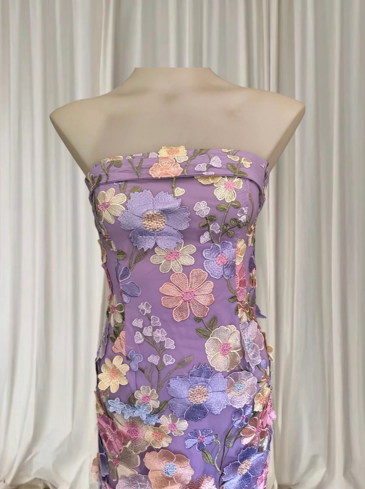 Billy J Strapless Mini Dress - Vibrant Purple Floral Print Size 6 - Image 5