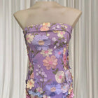Billy J Strapless Mini Dress - Vibrant Purple Floral Print Size 6 - Image 5