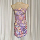 Billy J Strapless Mini Dress - Vibrant Purple Floral Print Size 6 - Image 1