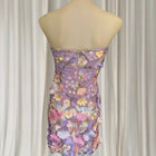 Billy J Strapless Mini Dress - Vibrant Purple Floral Print Size 6 - Image 6