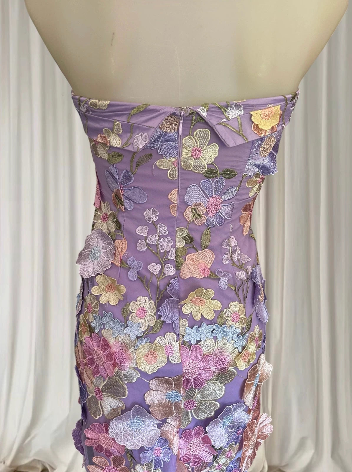 Billy J Strapless Mini Dress - Vibrant Purple Floral Print Size 6 - Image 7