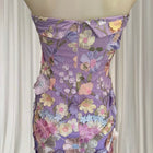 Billy J Strapless Mini Dress - Vibrant Purple Floral Print Size 6 - Image 7