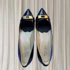 Milana Kitten Heel Pumps - Black Patent Leather With Gold Buckle - Image 5
