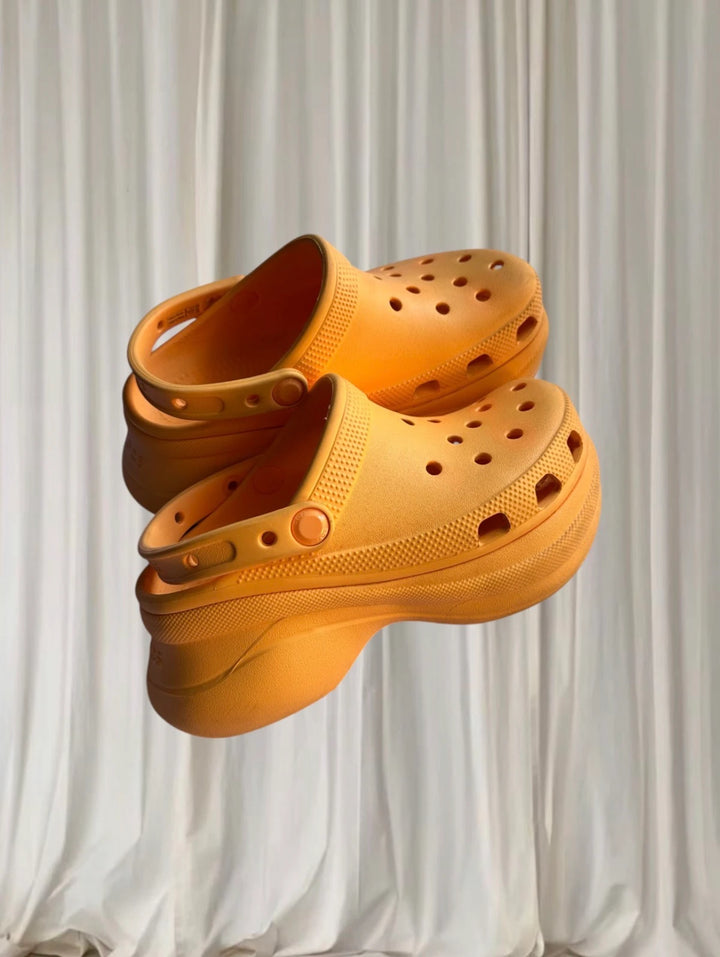 Crocs Classic Bae Clog - Vibrant Cantaloupe Platform Sandals - Image 1