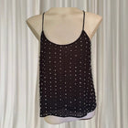 Bardot Cami Tank Top - Silver Stud Embellished Grunge Aesthetic - Image 1