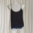 Bardot Cami Tank Top - Silver Stud Embellished Grunge Aesthetic - Image 3