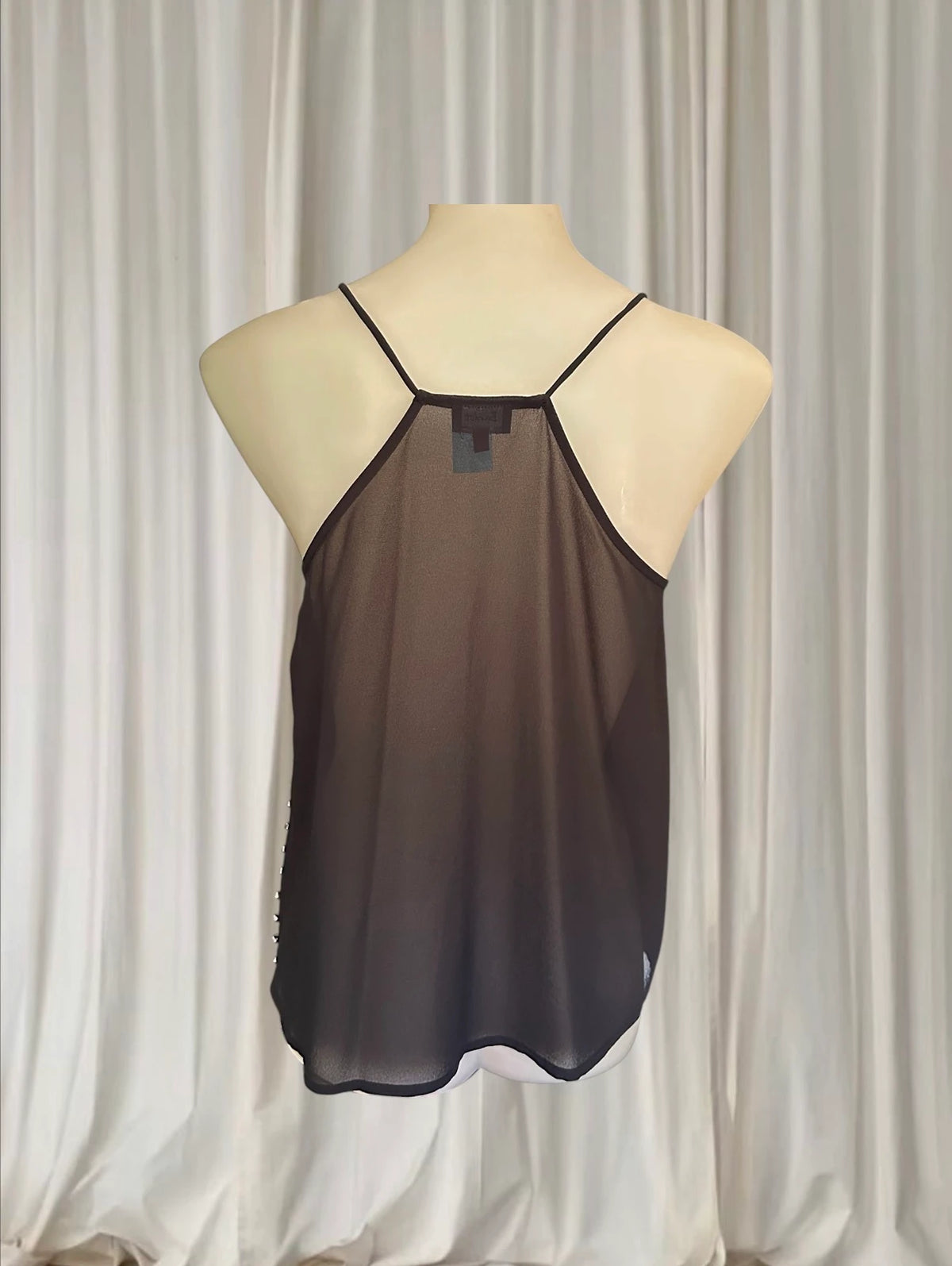Bardot Cami Tank Top - Silver Stud Embellished Grunge Aesthetic - Image 4