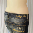 Indigo Rein Women's Distressed Embroidered Back Pocket Jeans - Blue Denim - Image 5