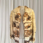 APLA Vintage Rabbit Fur Jacket - Luxurious Spotted Pattern Coat M - Image 2