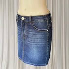 Pure Western Denim Mini Skirt - Dark Wash With Signature Embroidery - Image 3