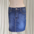 Pure Western Denim Mini Skirt - Dark Wash With Signature Embroidery - Image 2