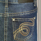 Pure Western Denim Mini Skirt - Dark Wash With Signature Embroidery - Image 5