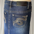 Pure Western Denim Mini Skirt - Dark Wash With Signature Embroidery - Image 4