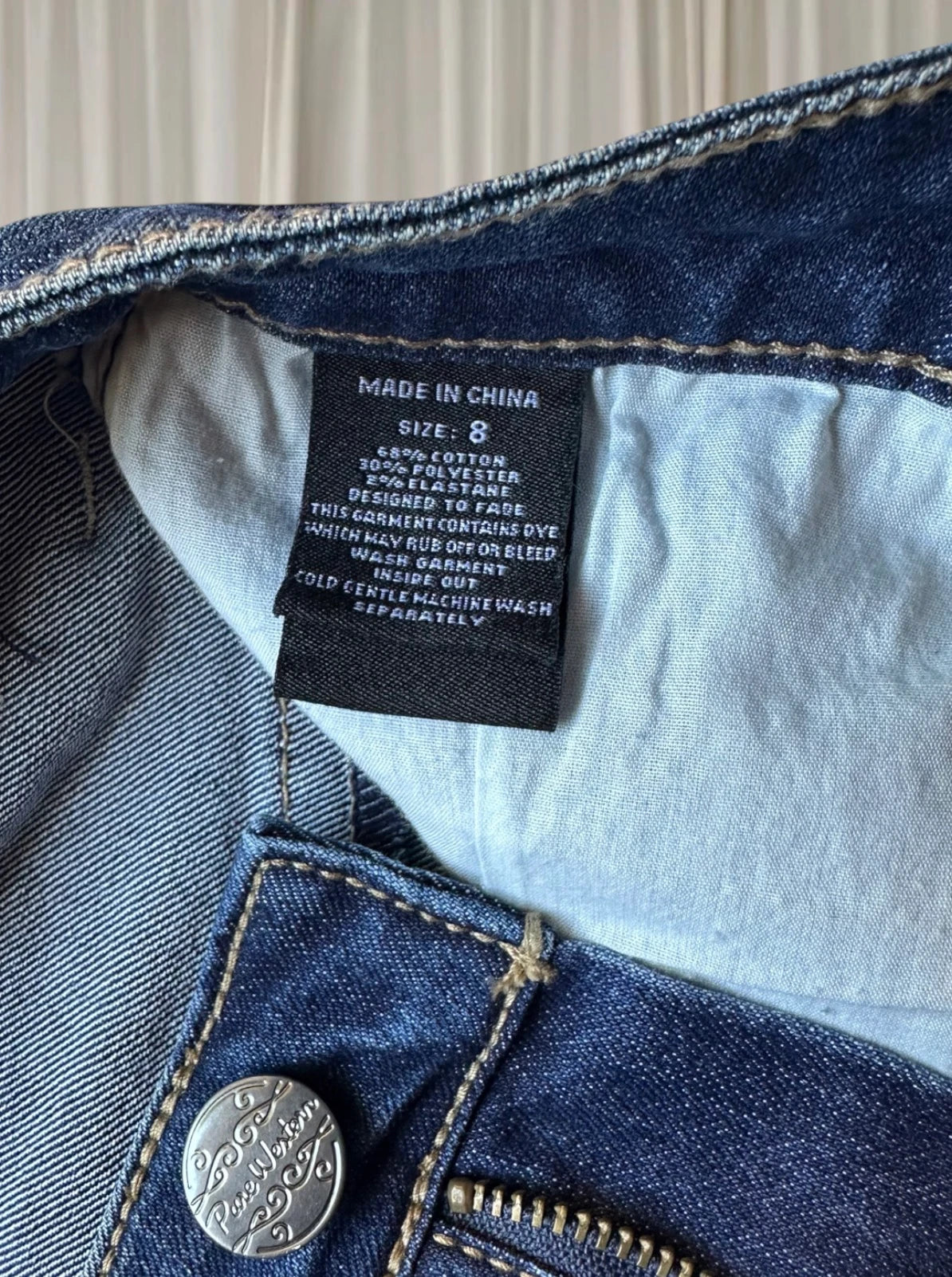 Pure Western Denim Mini Skirt - Dark Wash With Signature Embroidery - Image 7