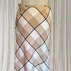 First Revue Japan Plaid Midi Skirt - Beige Check Bias Cut - Image 4